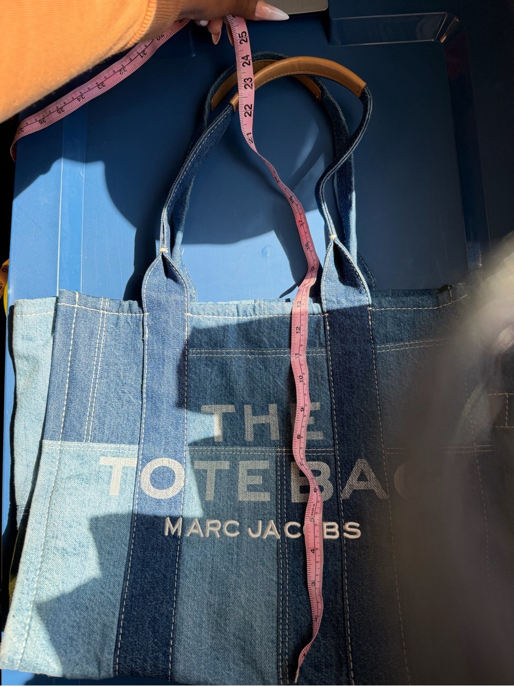 Marc Jacobs Large Blue Patchwork Denim Tote with Logo - Picture 8 of 8
